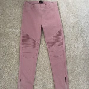 Pink Jeggings with Cool Details!